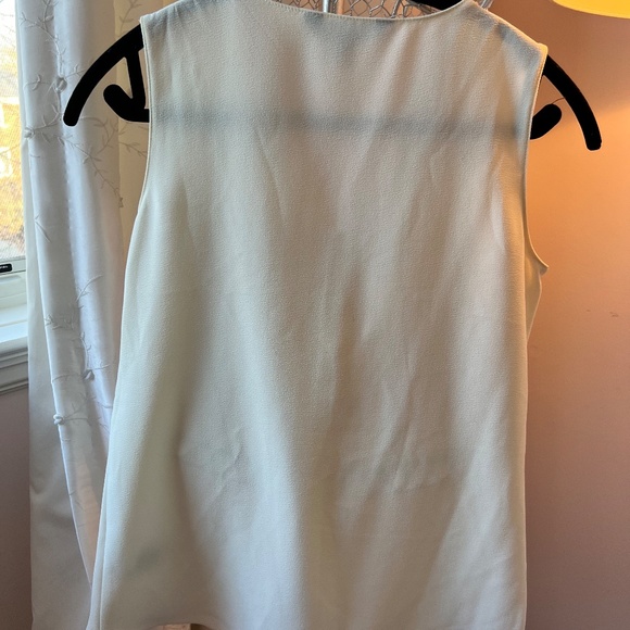 Ellen Tracy Cream Chiffon Blouse with Front Ruffle - Picture 4 of 4